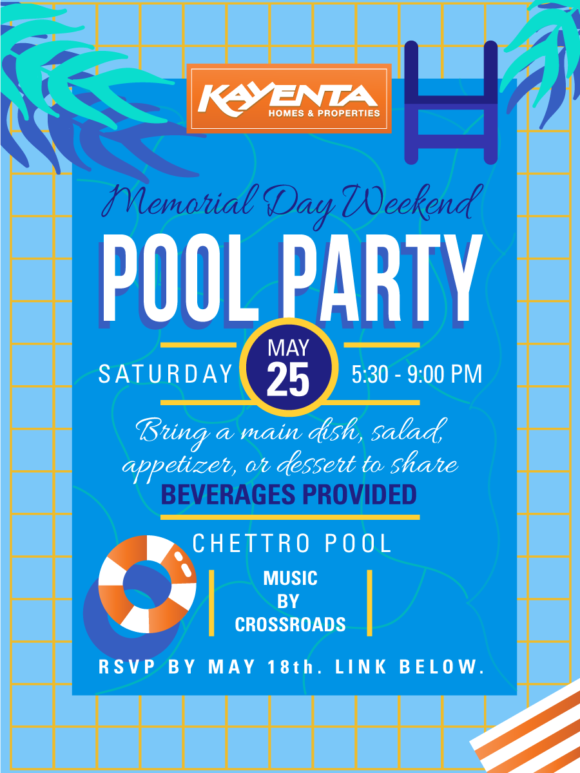 Kayenta Homes and Properties Pool Party Invite