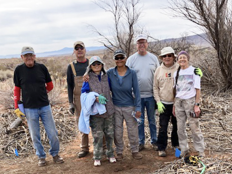 Building a better community together, l to r: Ken White, Thomas Takach, Min Bowman, Carole Richard, Karl von Graevenitz, Phil Marchand, and Elena Marchand