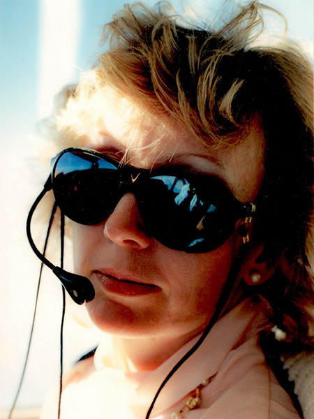 Leslie as my first offcer in the jet on our way to Europe from Boston. Best looking FO ever.