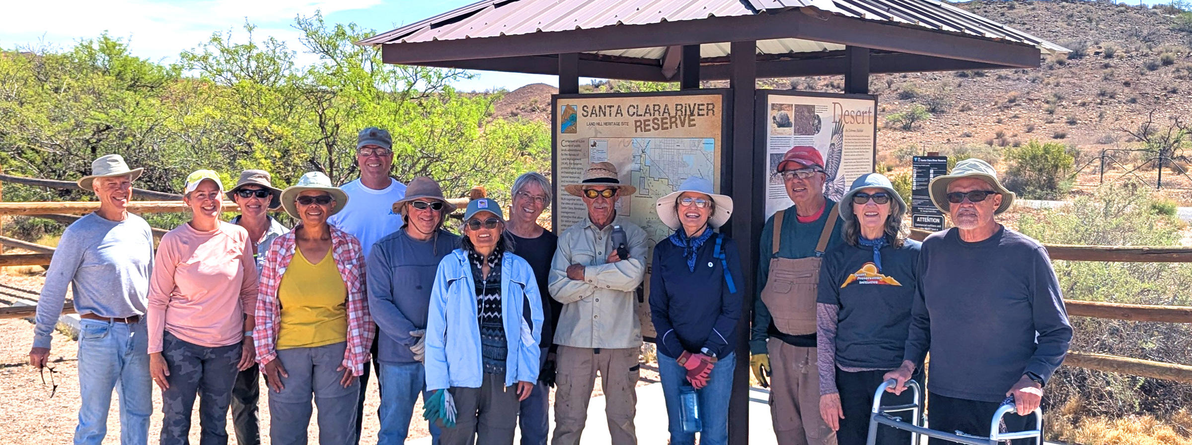 DPI-volunteer-crew Working to improve Ivins, from left: Chuck Warren, Deonne Knill, Nikki Fizer, Carole Richard, Karl von Graevenitz, Jim Dingledine, Min Bowman, Becky Warren, Kim Wheatley, Catherine Washabaugh, Thomas Takach, Sara Dupre, and Steven Cordray