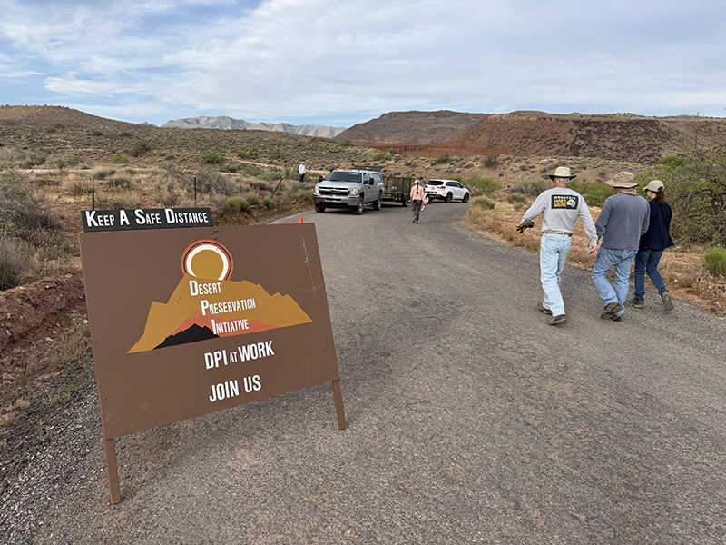Heading out to work on the Anasazi trailhead