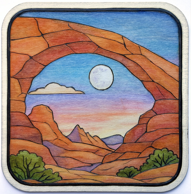 Wood-Burning & Watercolor: Desert Scene Mixed Media Workshop