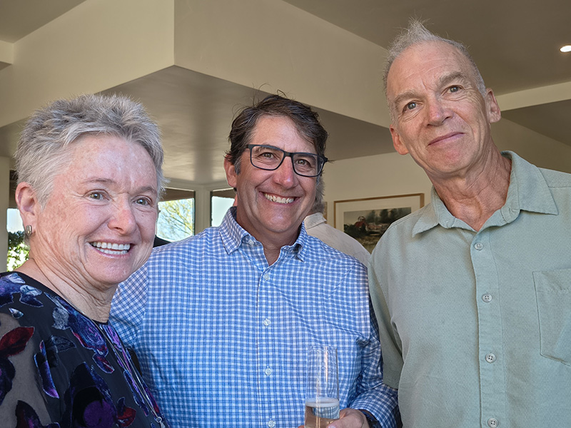 Dinner guest with winemaker Matt Trevisan (center)