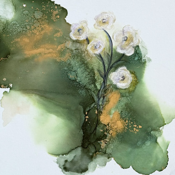 Abstract Meets Realism: Alcohol Ink on Canvas