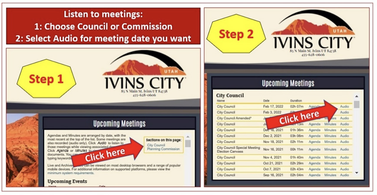 Watch meeting live in Ivins