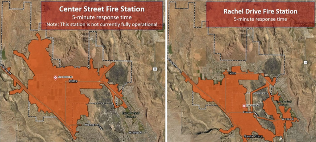 Ivins EMS service areas per station