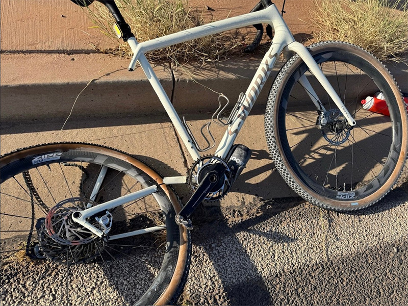Bike damage after being hit by car
