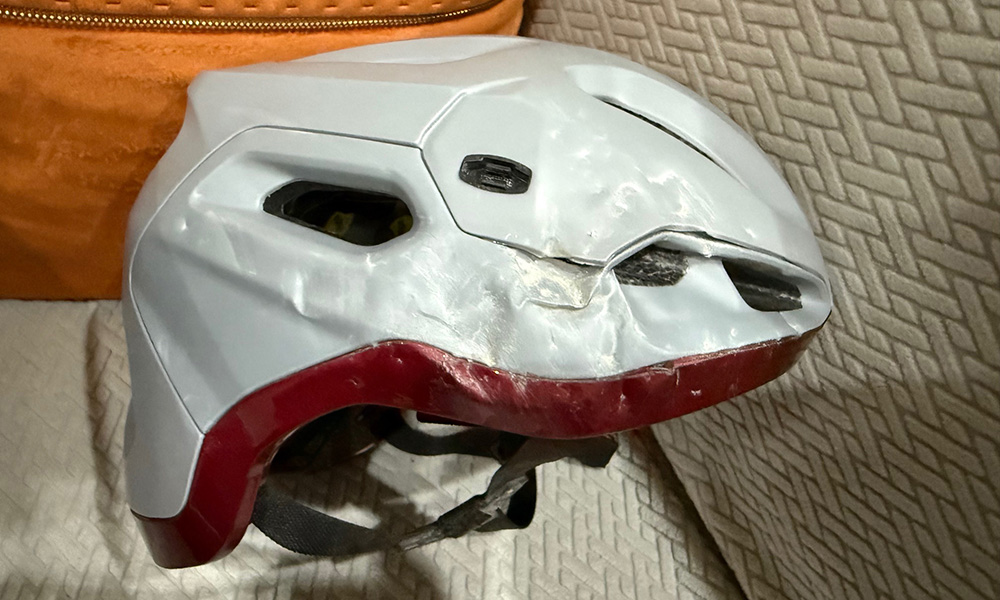 Jeff's helmet after bike crash