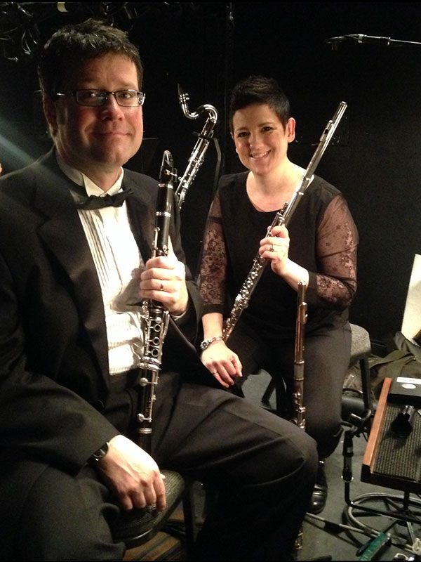 Simon and Tereasa in the orchestra pit for Phantom of the Opera