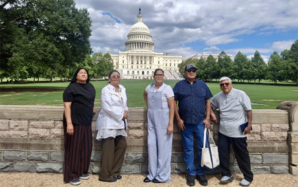 Right to left: Patrick Charles, Lawrence Snow, Mary Snow, Sabrina Redfoot, Joni Big Soldier