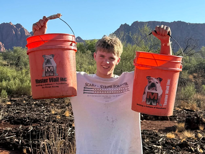Utah Tech students brought enthusiasm and muscle to their work with DPI.